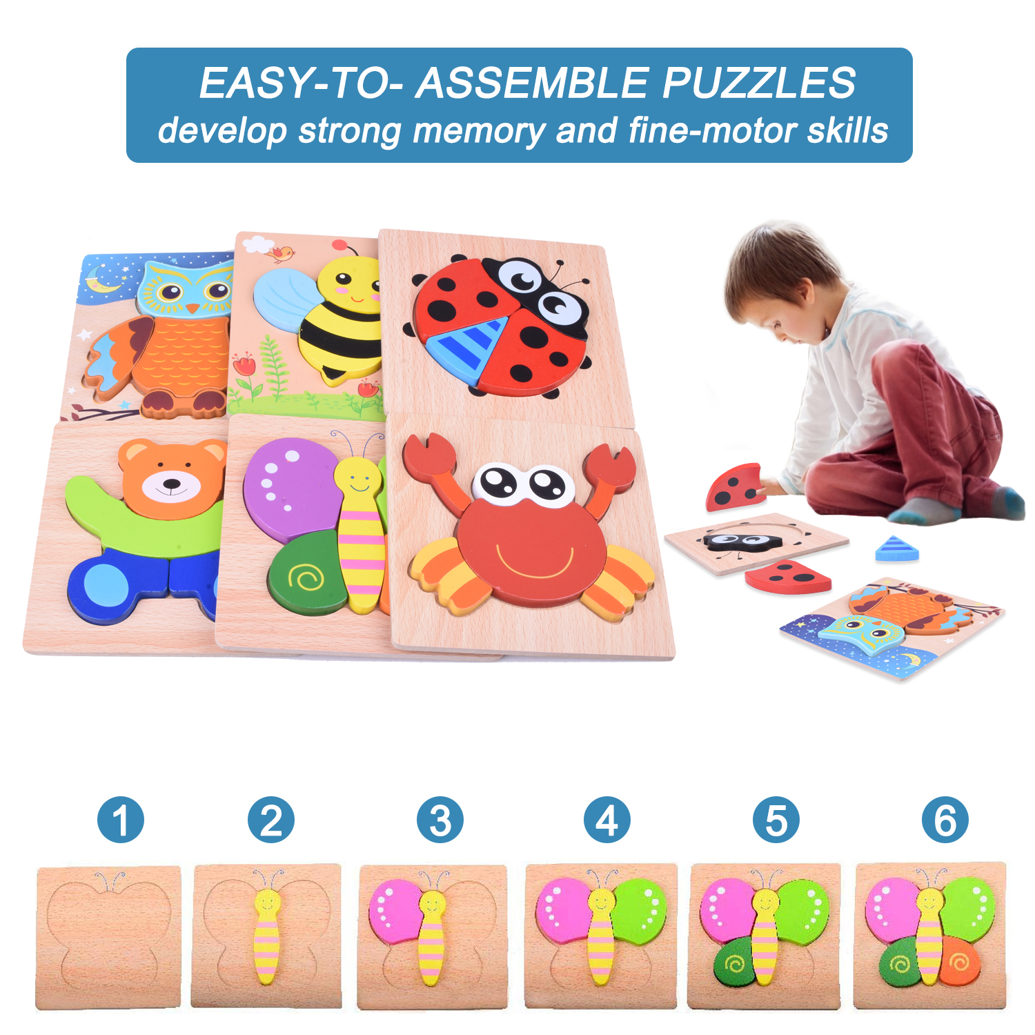Wooden Puzzle Set for Kids